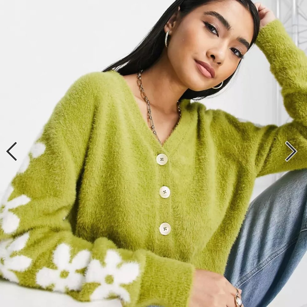 Levi's audrey cozy cardigan in green NWOT